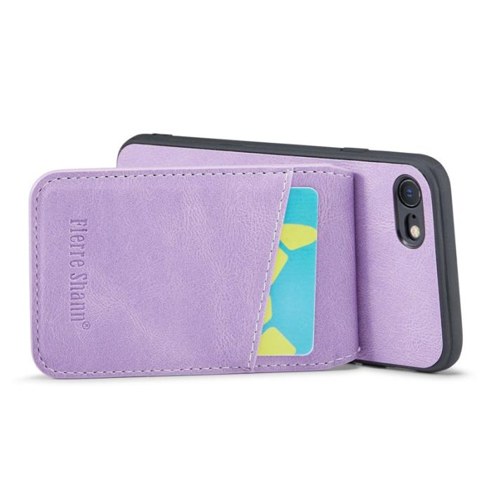 FIERRE SHANN - FIERRE SHANN för iPhone 7/8/SE (2020/2022) Fodral PU Läder - Lila