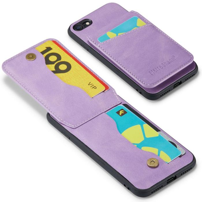 FIERRE SHANN - FIERRE SHANN för iPhone 7/8/SE (2020/2022) Fodral PU Läder - Lila