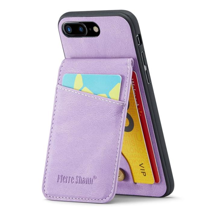 FIERRE SHANN - FIERRE SHANN för iPhone 7 Plus/8 Plus Fodral PU Läder - Lila