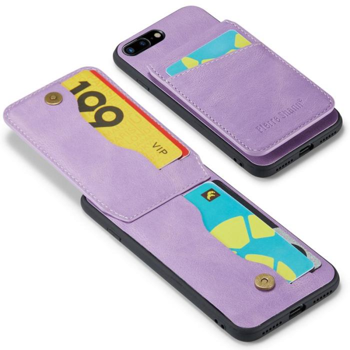 FIERRE SHANN - FIERRE SHANN för iPhone 7 Plus/8 Plus Fodral PU Läder - Lila