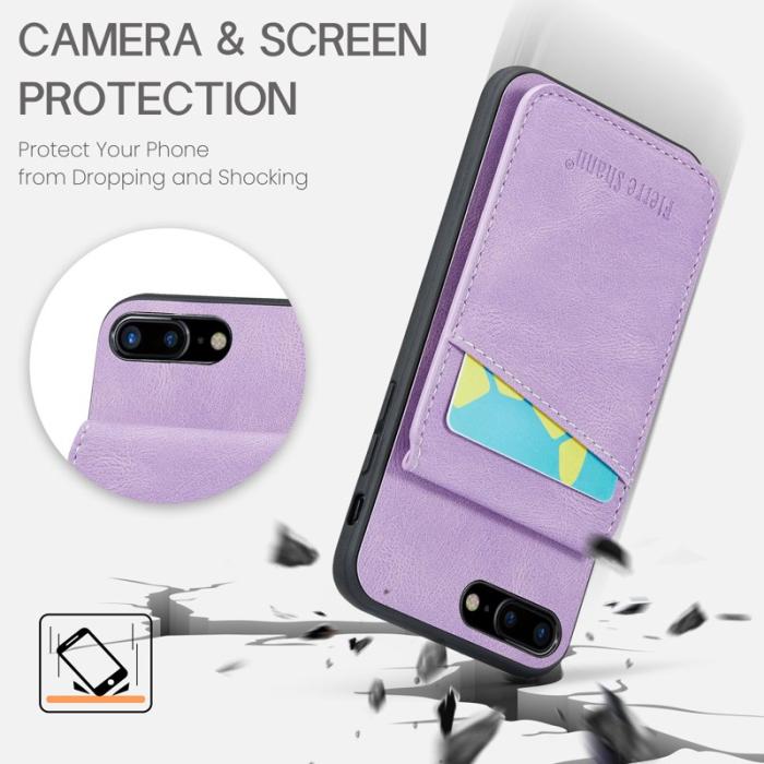 FIERRE SHANN - FIERRE SHANN för iPhone 7 Plus/8 Plus Fodral PU Läder - Lila