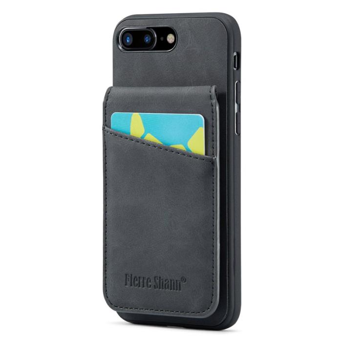 FIERRE SHANN - FIERRE SHANN för iPhone 7 Plus/8 Plus Fodral PU Läder - Svart