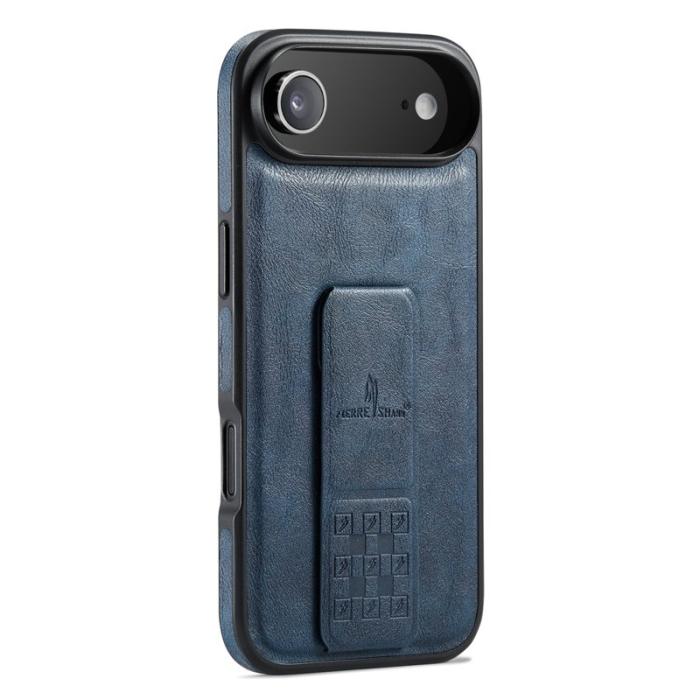 FIERRE SHANN - FIERRE SHANN för iPhone Air Fodral Kickstand Äkta läder - Blå