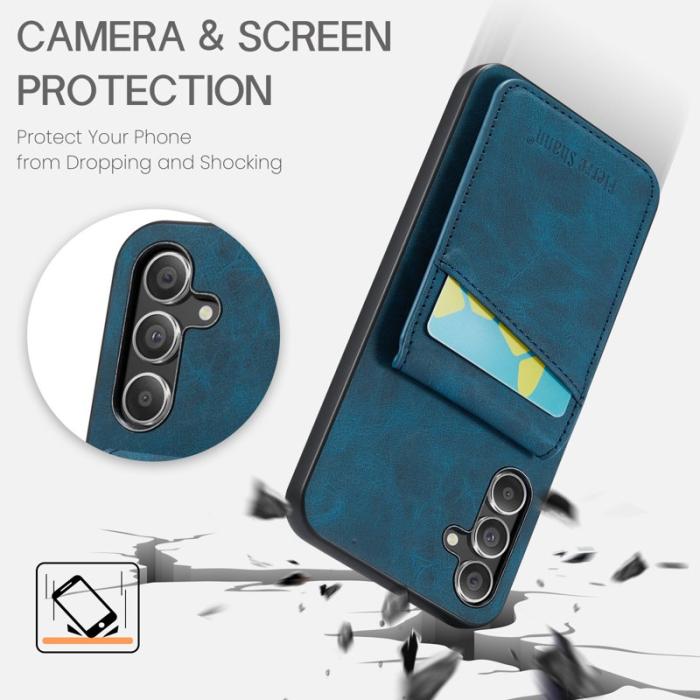 FIERRE SHANN - FIERRE SHANN för Samsung Galaxy A13 5G Fodral PU+TPU - Blå