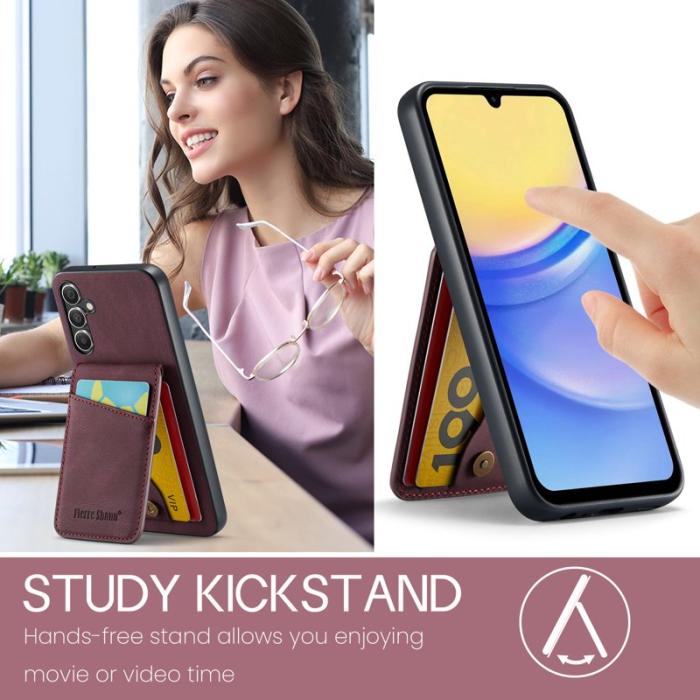 FIERRE SHANN - FIERRE SHANN för Samsung Galaxy A13 5G Fodral PU+TPU - Röd