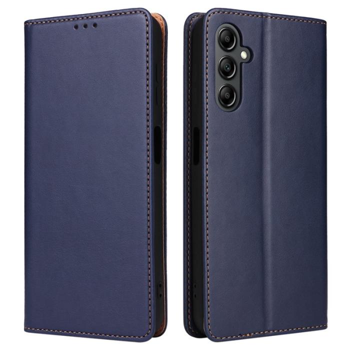 FIERRE SHANN - FIERRE SHANN för Samsung Galaxy A14 5G Fodral PU Läder - Blå