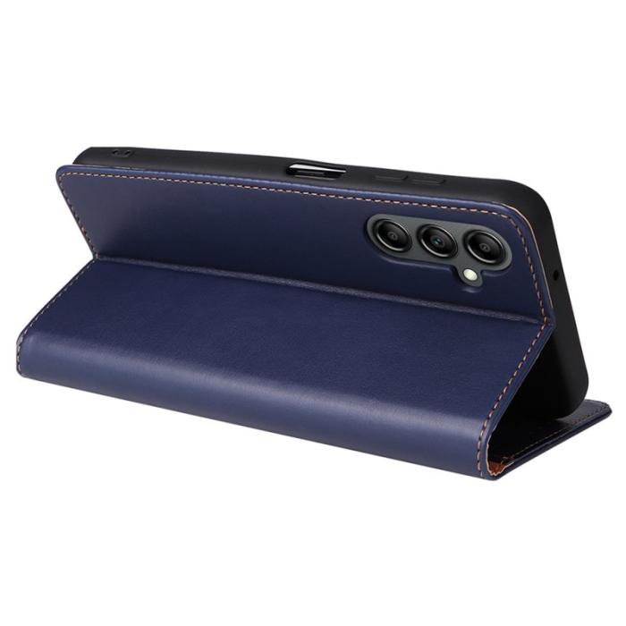 FIERRE SHANN - FIERRE SHANN för Samsung Galaxy A14 5G Fodral PU Läder - Blå