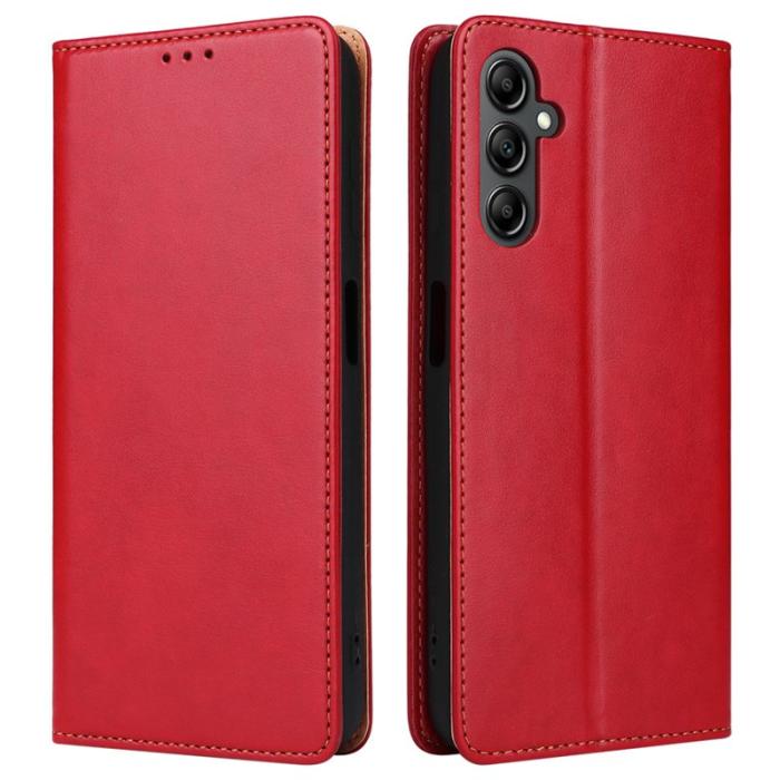 FIERRE SHANN - FIERRE SHANN för Samsung Galaxy A14 5G Fodral PU Läder - Röd