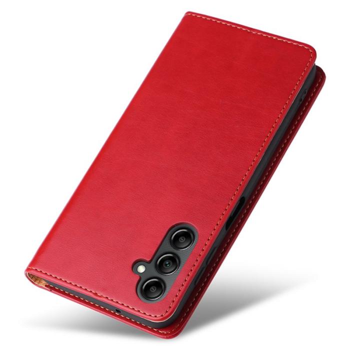 FIERRE SHANN - FIERRE SHANN för Samsung Galaxy A14 5G Fodral PU Läder - Röd