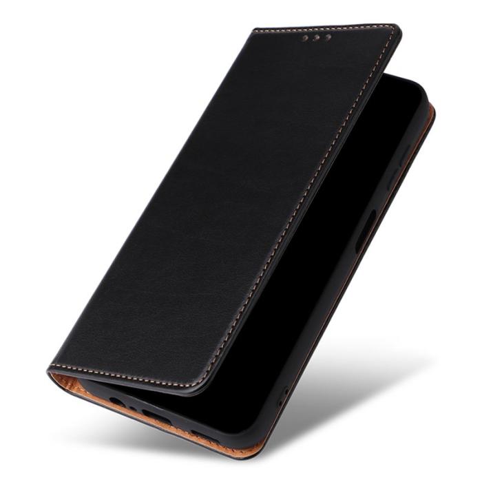 FIERRE SHANN - FIERRE SHANN för Samsung Galaxy A14 5G Fodral PU Läder - Svart