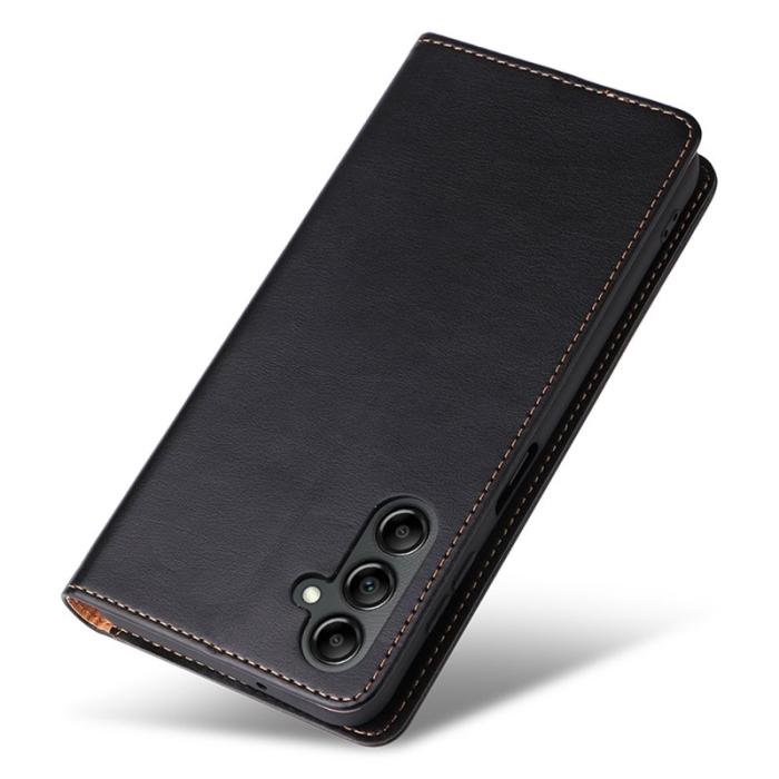 FIERRE SHANN - FIERRE SHANN för Samsung Galaxy A14 5G Fodral PU Läder - Svart