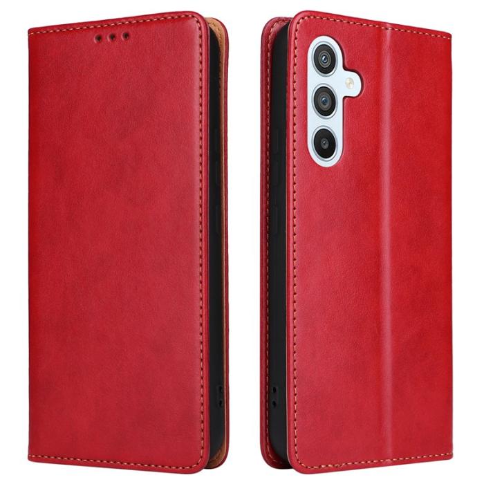 FIERRE SHANN - FIERRE SHANN för Samsung Galaxy A54 5G Fodral PU Läder - Röd