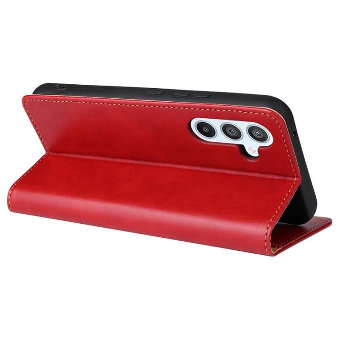 FIERRE SHANN - FIERRE SHANN för Samsung Galaxy A54 5G Fodral PU Läder - Röd