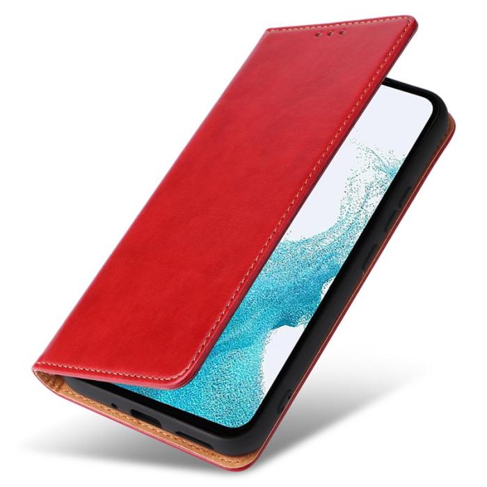 FIERRE SHANN - FIERRE SHANN för Samsung Galaxy A54 5G Fodral PU Läder - Röd