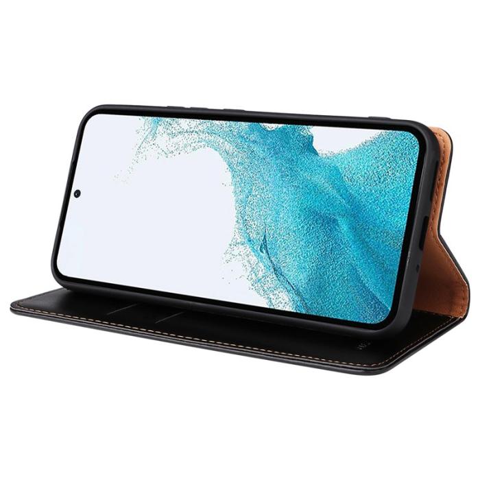 FIERRE SHANN - FIERRE SHANN för Samsung Galaxy A54 5G Fodral PU Läder - Svart