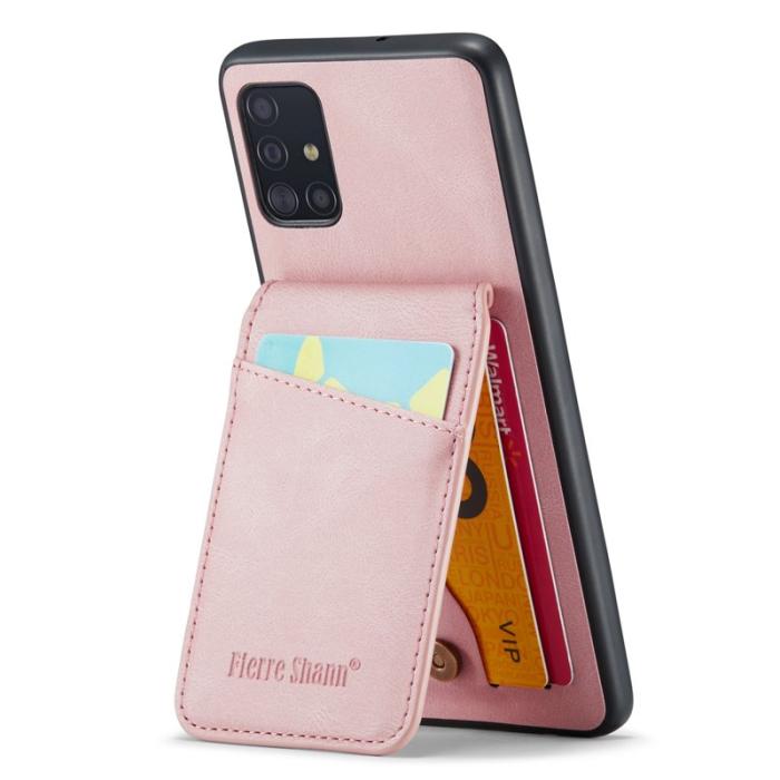 FIERRE SHANN - FIERRE SHANN för Samsung Galaxy A71 5G Fodral PU Läder - Pink