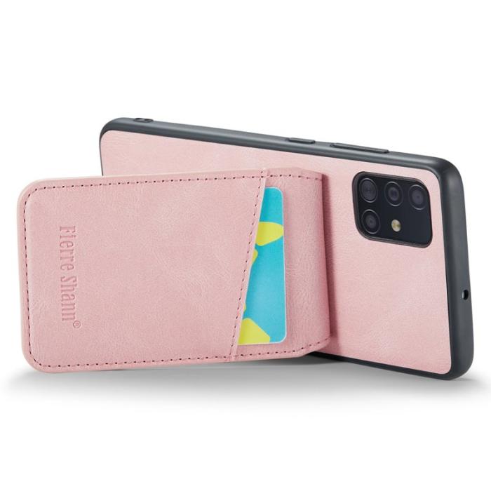 FIERRE SHANN - FIERRE SHANN för Samsung Galaxy A71 5G Fodral PU Läder - Pink