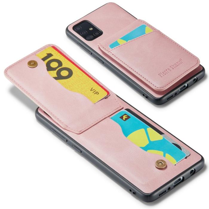 FIERRE SHANN - FIERRE SHANN för Samsung Galaxy A71 5G Fodral PU Läder - Pink