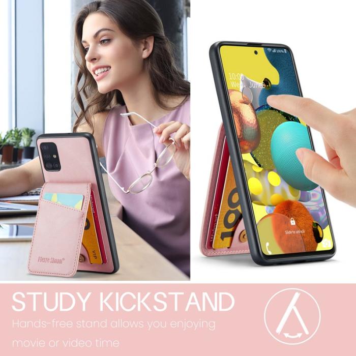 FIERRE SHANN - FIERRE SHANN för Samsung Galaxy A71 5G Fodral PU Läder - Pink