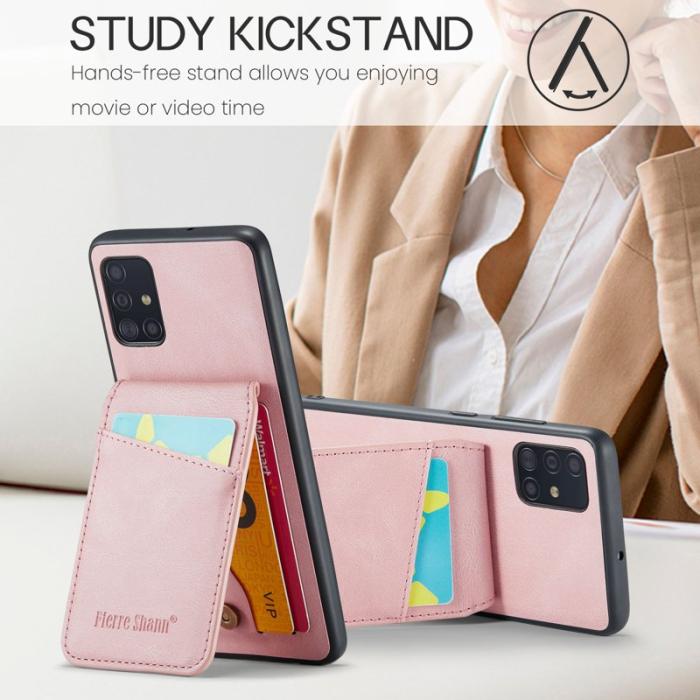 FIERRE SHANN - FIERRE SHANN för Samsung Galaxy A71 5G Fodral PU Läder - Pink