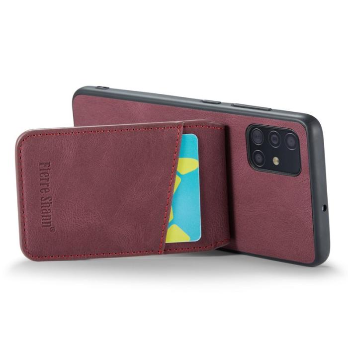 FIERRE SHANN - FIERRE SHANN för Samsung Galaxy A71 5G Fodral PU Läder - Röd