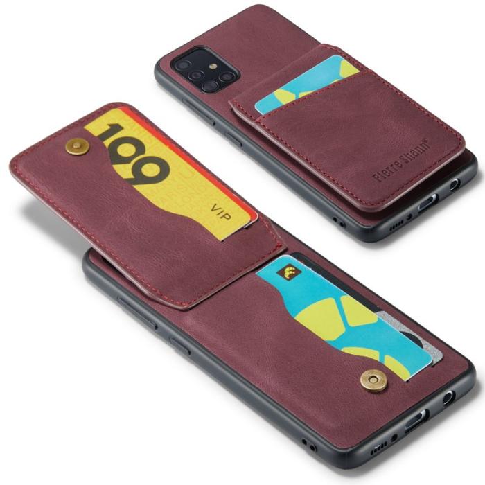 FIERRE SHANN - FIERRE SHANN för Samsung Galaxy A71 5G Fodral PU Läder - Röd