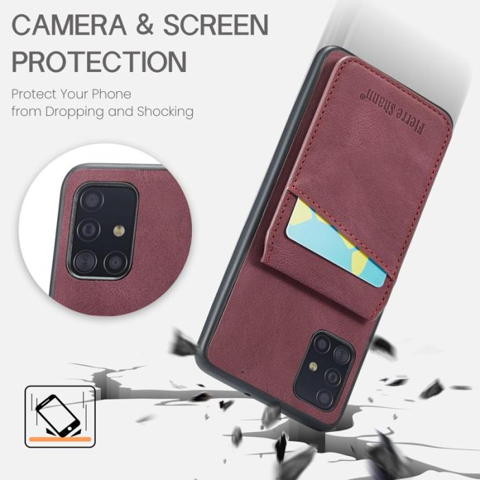 FIERRE SHANN - FIERRE SHANN för Samsung Galaxy A71 5G Fodral PU Läder - Röd