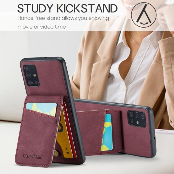 FIERRE SHANN - FIERRE SHANN för Samsung Galaxy A71 5G Fodral PU Läder - Röd