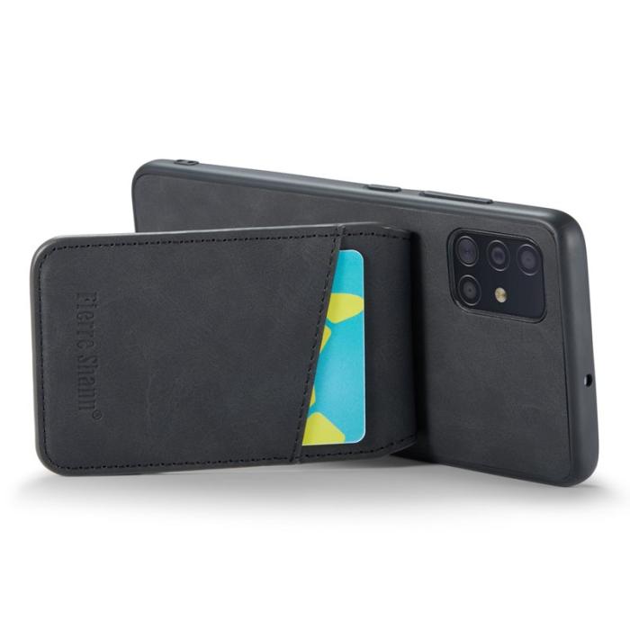 FIERRE SHANN - FIERRE SHANN för Samsung Galaxy A71 5G Fodral PU Läder - Svart