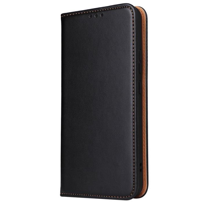 FIERRE SHANN - FIERRE SHANN för Samsung Galaxy S22+ 5G Fodral Äkta läder - Svart