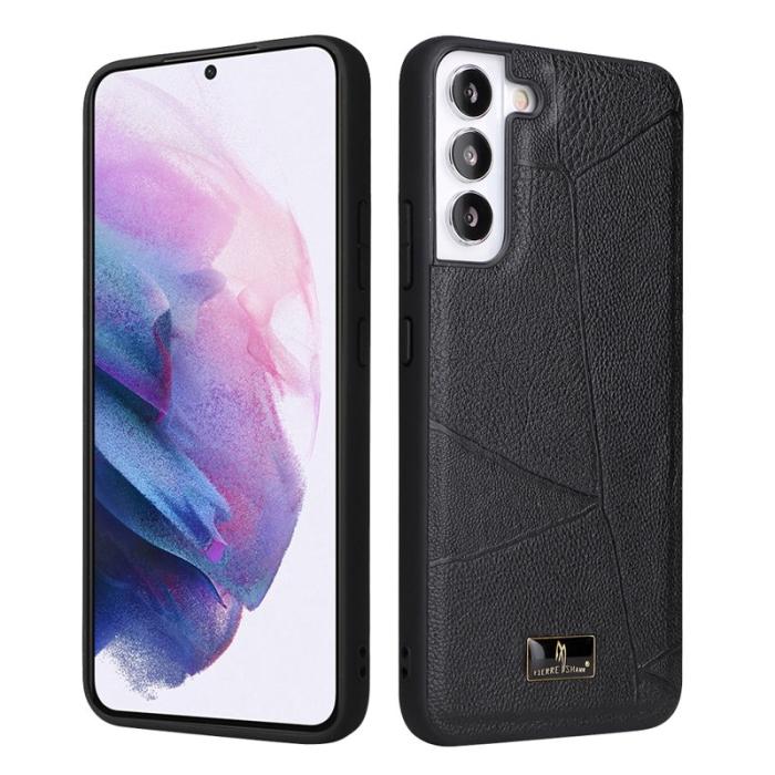 FIERRE SHANN - FIERRE SHANN för Samsung Galaxy S22 5G fodral - Äkta läder - Vit