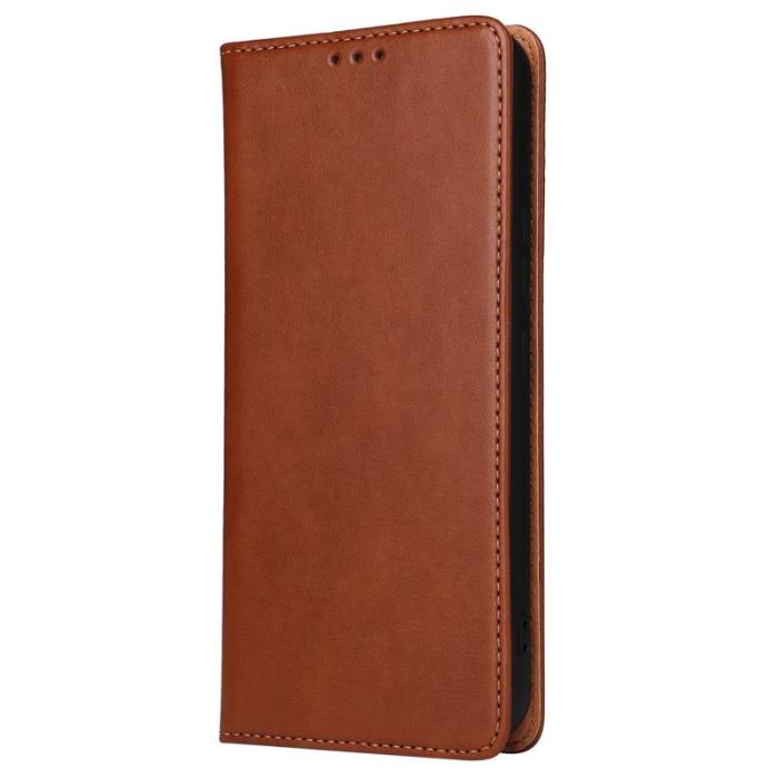 FIERRE SHANN - FIERRE SHANN för Samsung Galaxy S23 FE Fodral PU Läder - Brun