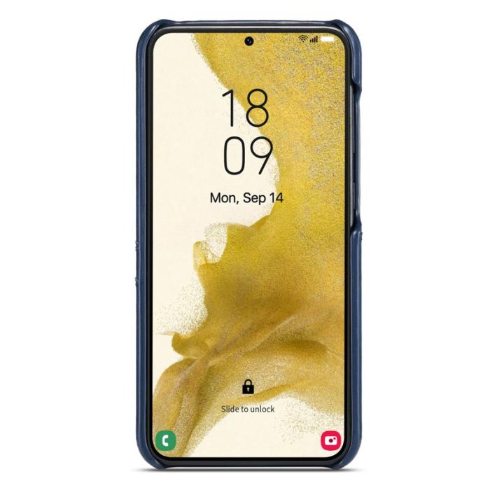 FIERRE SHANN - FIERRE SHANN för Samsung Galaxy S23+ Fodral Äkta läder - Blå