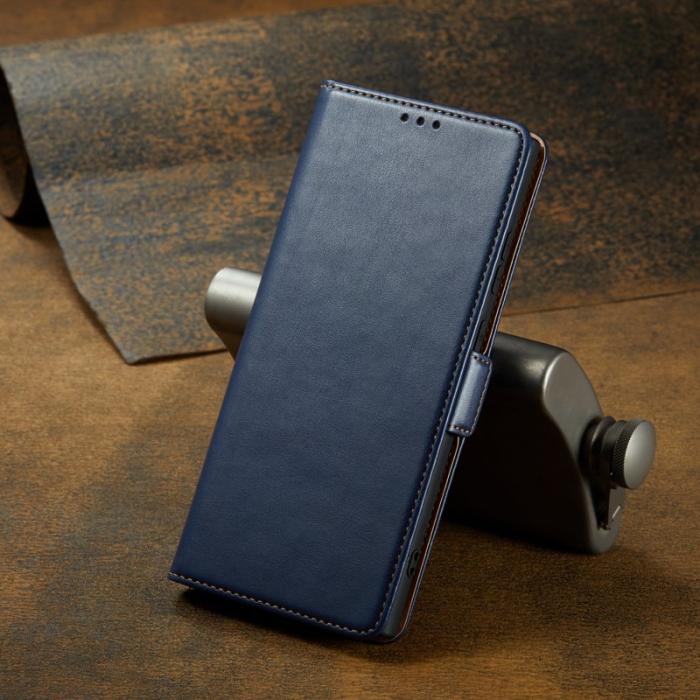 FIERRE SHANN - FIERRE SHANN för Samsung Galaxy S23 Ultra Fodral PU Läder - Blå