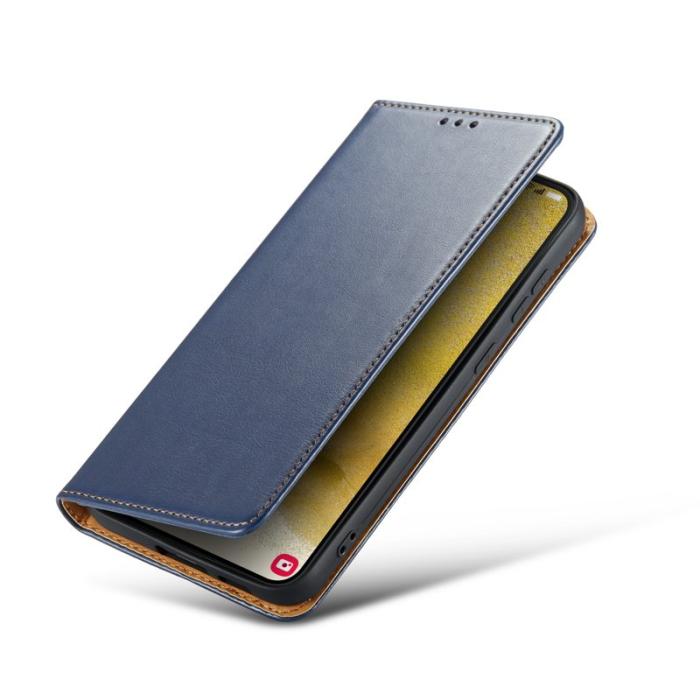 FIERRE SHANN - FIERRE SHANN för Samsung Galaxy S24+ Fodral PU Läder - Blå