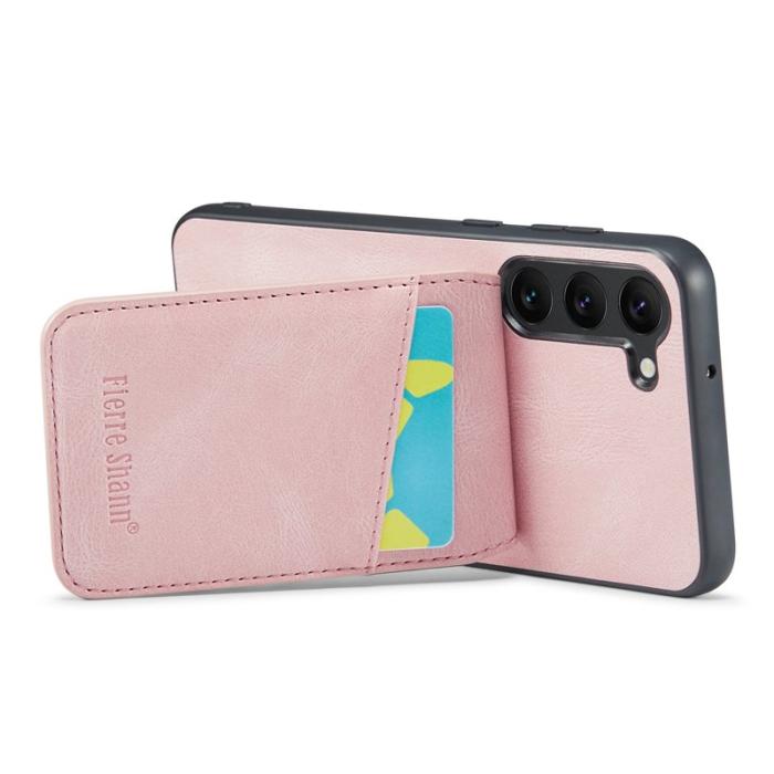 FIERRE SHANN - FIERRE SHANN för Samsung Galaxy S24+ Fodral - PU Läder - Pink