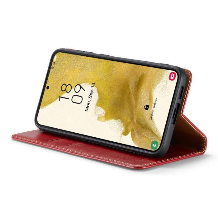 FIERRE SHANN - FIERRE SHANN för Samsung Galaxy S24 Fodral PU Läder - Röd