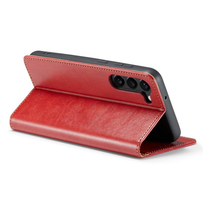 FIERRE SHANN - FIERRE SHANN för Samsung Galaxy S24 Fodral PU Läder - Röd