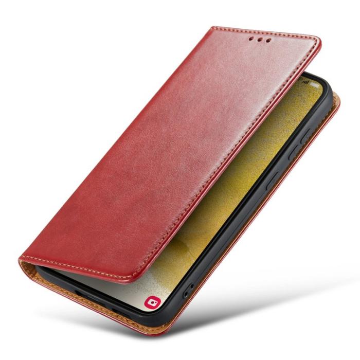 FIERRE SHANN - FIERRE SHANN för Samsung Galaxy S24 Fodral PU Läder - Röd