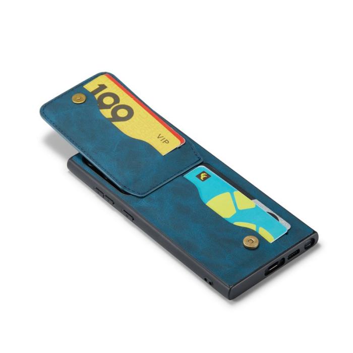 FIERRE SHANN - FIERRE SHANN för Samsung Galaxy S24 Ultra Fodral Äkta läder - Blå