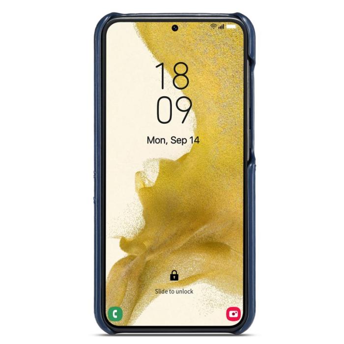 FIERRE SHANN - FIERRE SHANN för Samsung Galaxy S25 Fodral - Waxy PU Läder - Blå