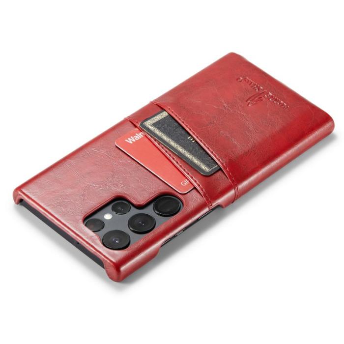 FIERRE SHANN - FIERRE SHANN för Samsung Galaxy S25 Ultra Fodral - Röd Waxy PU Leather