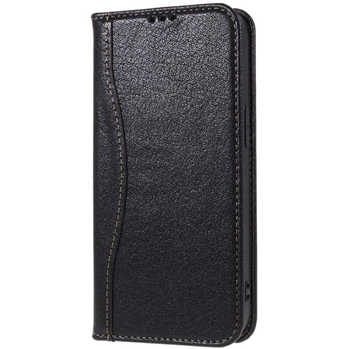 FIERRE SHANN - FIERRE SHANN Fodral för iPhone 14 Plus - Äkta läder - Svart