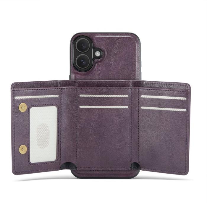 FIERRE SHANN - FIERRE SHANN FS030 iPhone 17 Fodral Äkta läder - Lila