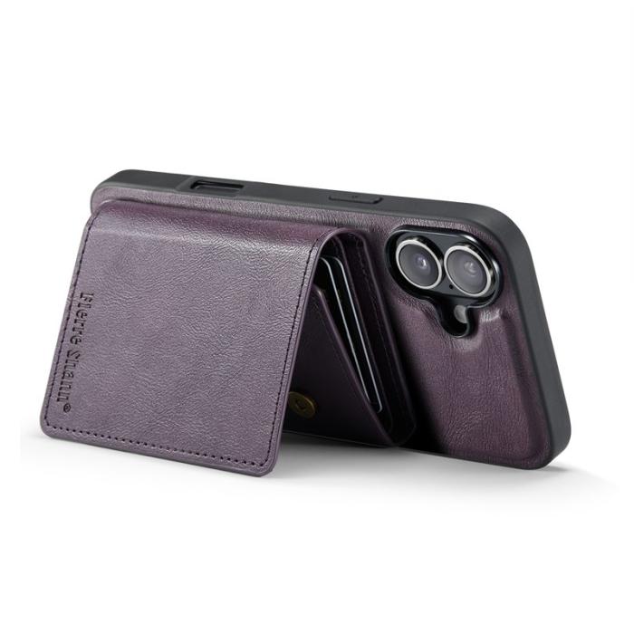 FIERRE SHANN - FIERRE SHANN FS030 iPhone 17 Fodral Äkta läder - Lila