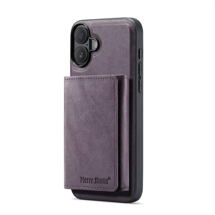 FIERRE SHANN - FIERRE SHANN FS030 iPhone 17 Fodral Äkta läder - Lila