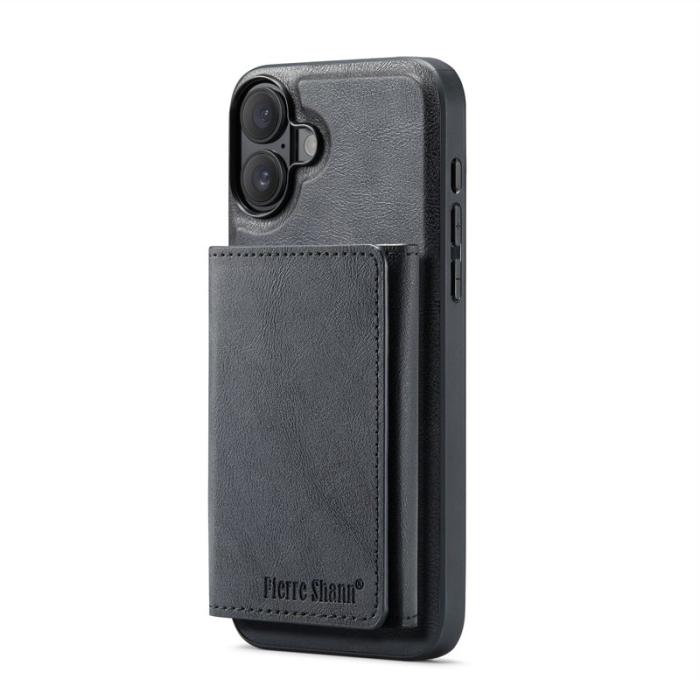 FIERRE SHANN - FIERRE SHANN FS030 iPhone 17 Fodral Äkta läder - Svart