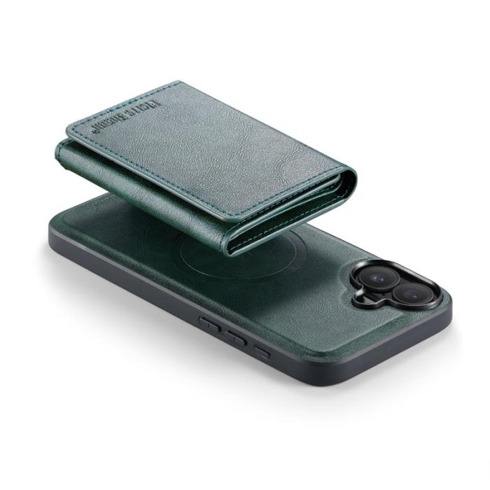 FIERRE SHANN - FIERRE SHANN FS030 iPhone 17 Fodral Tri-Fold Läder - Grön