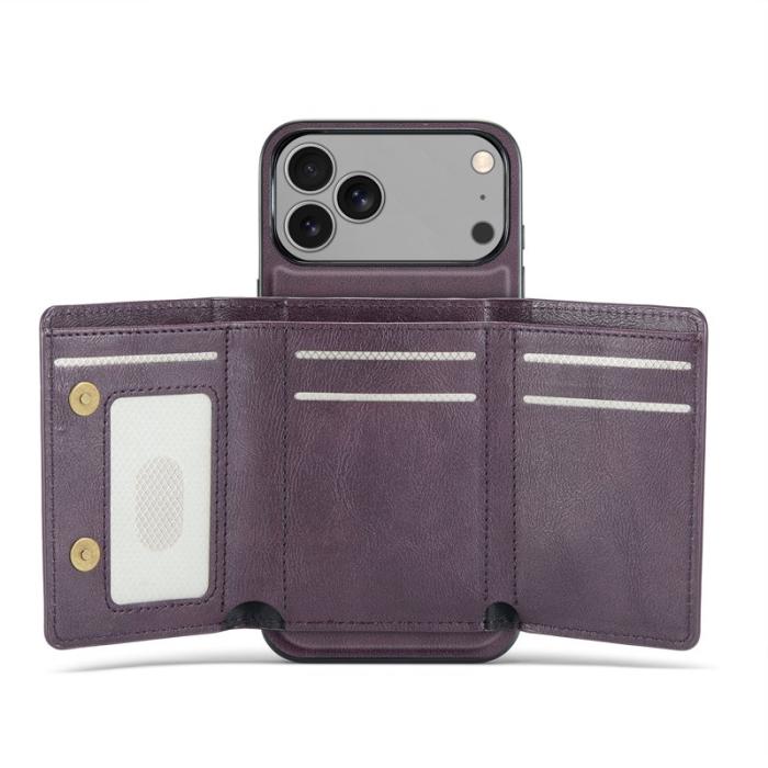 FIERRE SHANN - FIERRE SHANN FS030 iPhone 17 Pro Plånboksfodral Konstläder - Lila