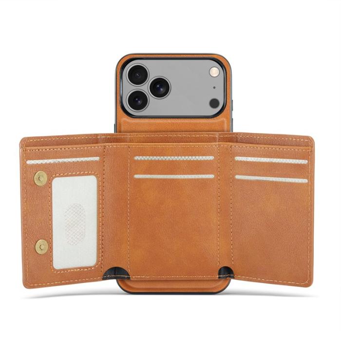 FIERRE SHANN - FIERRE SHANN FS030 iPhone 17 Pro Max Fodral - Äkta läder - Brun